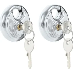 Sloten & Sleutels*vidaXL Discusloten met sleutels 2 pcs Zilver 6 x 2.3 x 6 cm