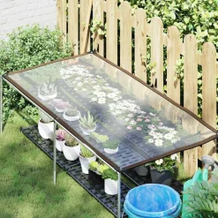 Bouwbeslag*vidaXL Doorzichtig zeildoek met zeilringen 1x2 m polyethyleen