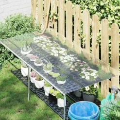 Bouwbeslag*vidaXL Doorzichtig zeildoek met zeilringen 1x2 m PVC
