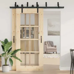 Doos met onderdelen voor schuifdeur 183 cm staal zwart><noscript><img width=