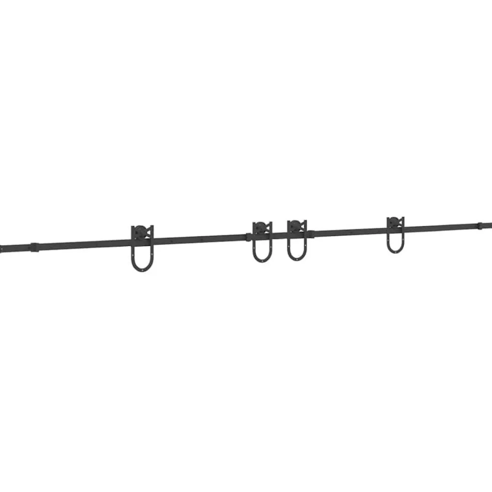 Doos met onderdelen voor schuifdeur 366 cm staal zwart>vidaXL Discount