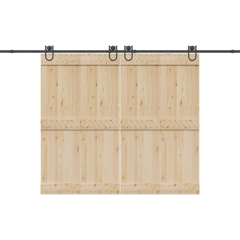 Doos met onderdelen voor schuifdeur 366 cm staal zwart>vidaXL Discount