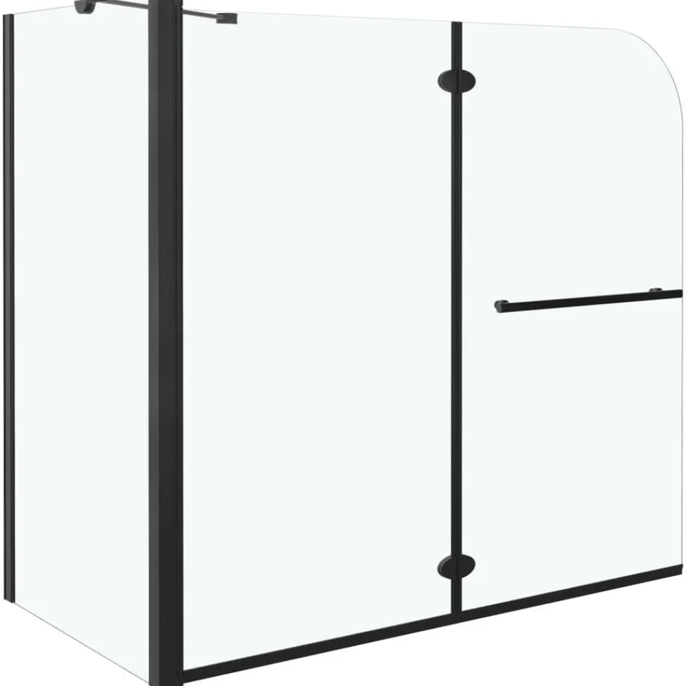 Douche klapwand 120x68x130 cm ESG zwart>vidaXL
