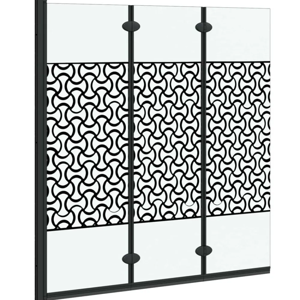 Douche Omhulsel Zwart en transparant 130 x 130 cm gehard glas>vidaXL New