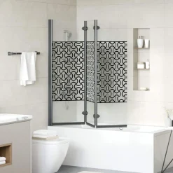 Douche Omhulsel Zwart en transparant 130 x 130 cm gehard glas><noscript><img width=