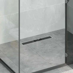 Sanitair & Loodgietersbenodigdheden*vidaXL Doucheafvoer Glasdeksel met 360° Sifon Zwart 50 cm