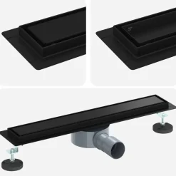 Sanitair & Loodgietersbenodigdheden*vidaXL Doucheafvoer 2-in-1 met 360° Sifon 50 cm Zwart