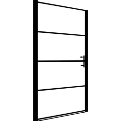 Sanitair & Loodgietersbenodigdheden*vidaXL Douchedeur 81x195 cm gehard glas zwart