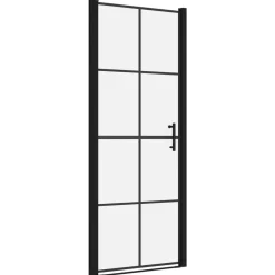 Sanitair & Loodgietersbenodigdheden*vidaXL Douchedeuren 81x195 cm gehard glas zwart