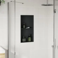 Douchenis 32x62x9 cm roestvrijstaal matzwart><noscript><img width=