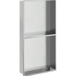 Sanitair & Loodgietersbenodigdheden*vidaXL Douchenis 32x62x9 cm roestvrijstaal geborsteld zilverkleurig