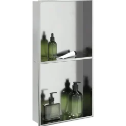 Sanitair & Loodgietersbenodigdheden*vidaXL Douchenis 32x62x9 cm roestvrijstaal geborsteld zilverkleurig