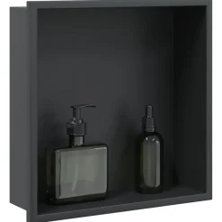Sanitair & Loodgietersbenodigdheden*vidaXL Douchenis 32x32x9 cm roestvrijstaal matzwart