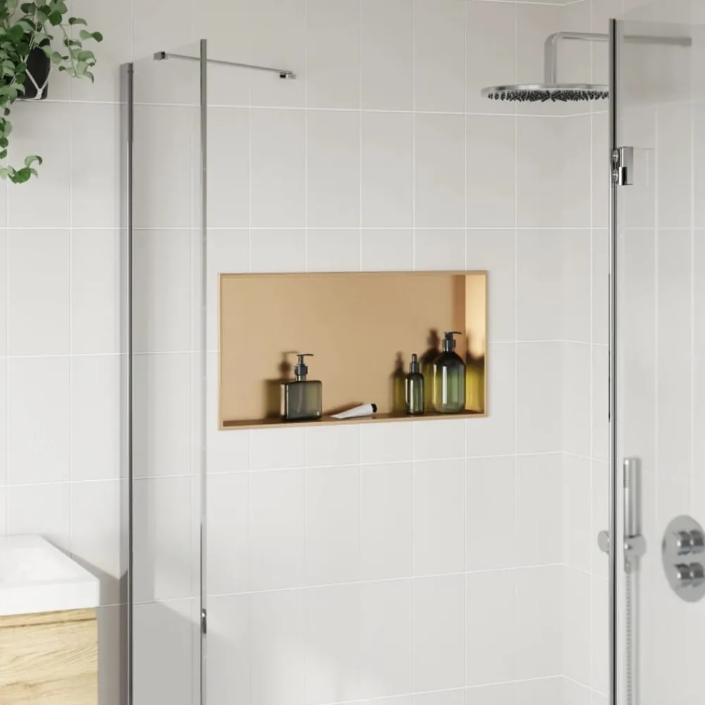 Douchenis 62x32x9 cm roestvrijstaal geborsteld goudkleurig>vidaXL Clearance