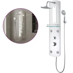 Sanitair & Loodgietersbenodigdheden*vidaXL Douchepaneel 25x43x110 cm zilverkleurig