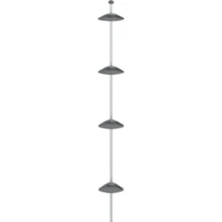 Badkameraccessoires*vidaXL Doucherekje 4-laags telescopisch hoekmodel aluminium zilver