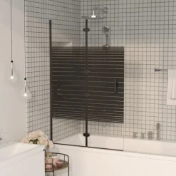 Sanitair & Loodgietersbenodigdheden*vidaXL Douchewand inklapbaar 80x140 cm zwart