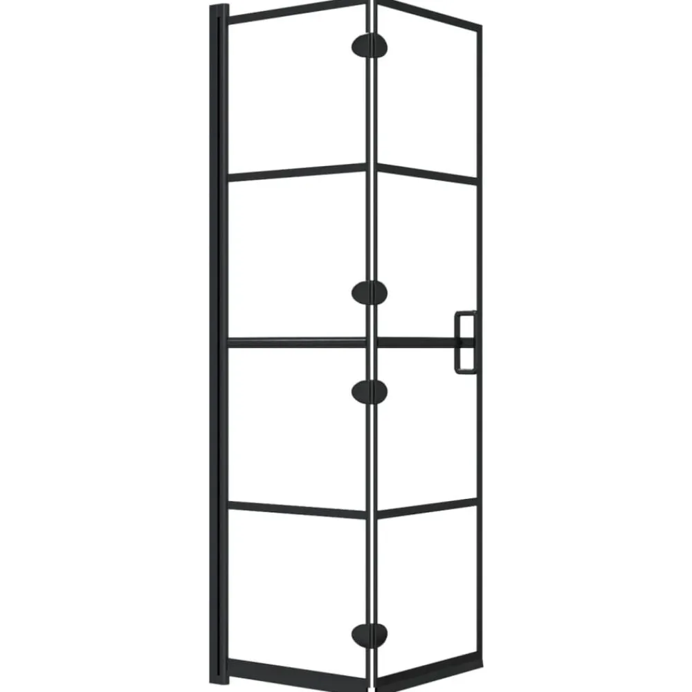 Sanitair & Loodgietersbenodigdheden*vidaXL Douchewand inklapbaar 80x140 cm zwart