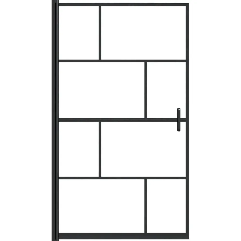 Sanitair & Loodgietersbenodigdheden*vidaXL Douchewand 80x140 cm ESG zwart