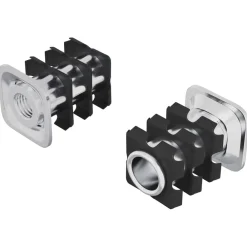 Bouwbeslag*vidaXL Draadbuis Invoeg 2 pcs Zwart en Zilver 15,8 x 15,8 x 22,5 mm
