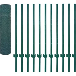 Draadgaashek met palen 25x0,5 m staal groen><noscript><img width=