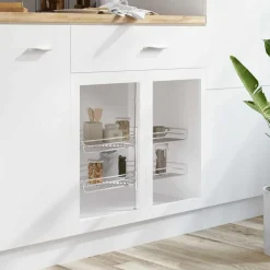 Draadmand keuken 2-laags 180 graden 75x38x80 cm zilverkleurig><noscript><img width=