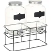 Drankdispensers 2 st met standaard 2 x 4 L glas>vidaXL Sale