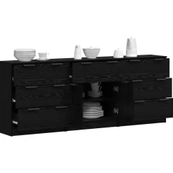 Dressoir 3 pcs 181 x 30 x 70 cm Bewerkt hout><noscript><img width=