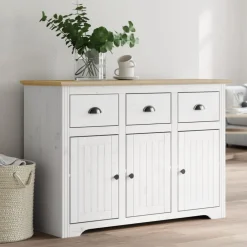 Dressoir BODO 115,5x44x80 cm massief grenenhout wit en>vidaXL Clearance
