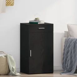 Kasten & Opbergmeubelen*vidaXL Dressoir met lade 50 x 42,5 x 93 cm Zwart eiken