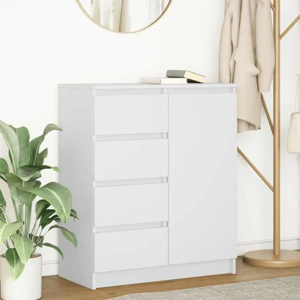 Kasten & Opbergmeubelen*vidaXL Dressoir met lades 71x35x84 cm spaanplaat Wit