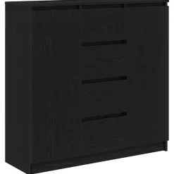 Kasten & Opbergmeubelen*vidaXL Dressoir met lades 100,5x35x98,5 cm spaanplaat Zwart eiken