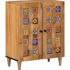 Dressoir 60 x 33 x 75 cm Massief Mango Hout>vidaXL New