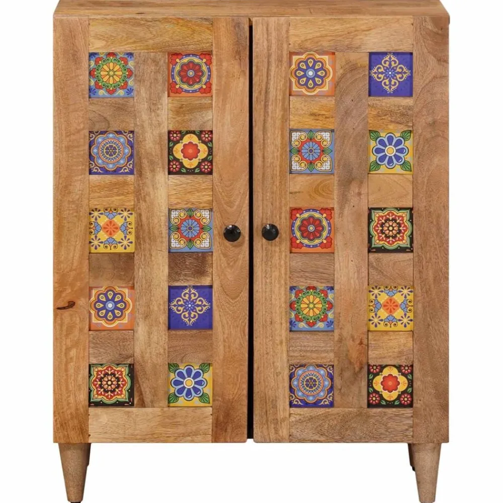 Dressoir 60 x 33 x 75 cm Massief Mango Hout>vidaXL New