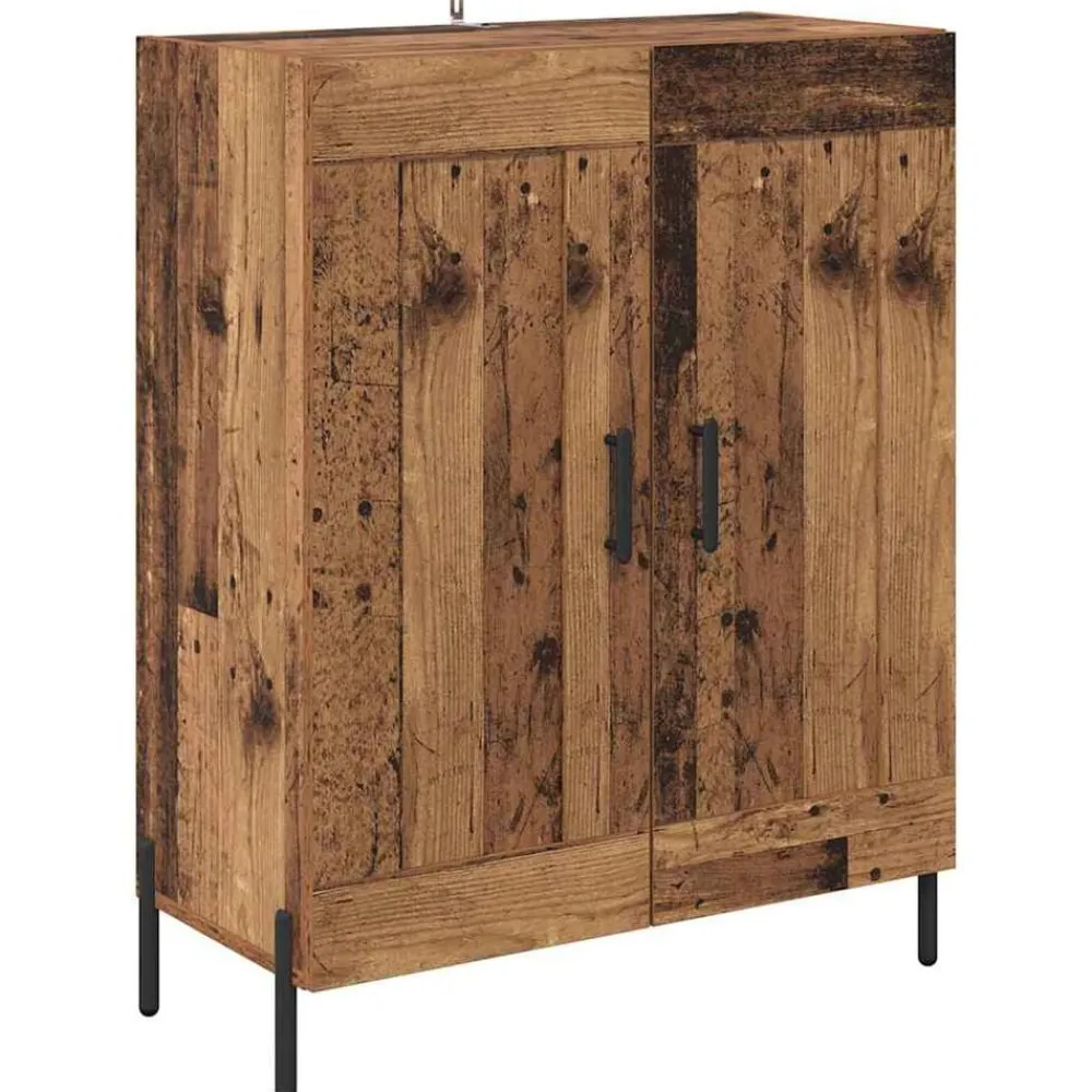 Kasten & Opbergmeubelen*vidaXL Dressoir 69,5 x 34 x 90 cm Gemonteerd hout en ijzer Oud hout
