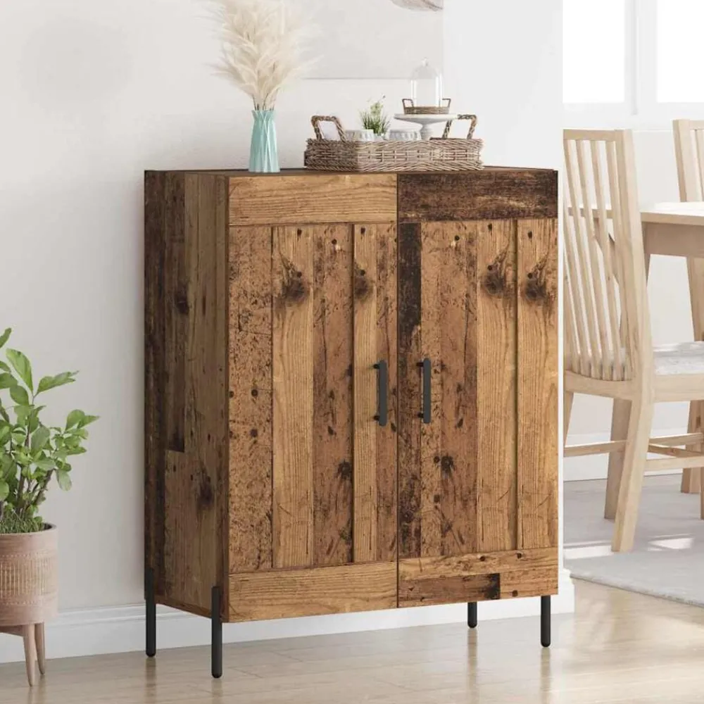 Kasten & Opbergmeubelen*vidaXL Dressoir 69,5 x 34 x 90 cm Gemonteerd hout en ijzer Oud hout
