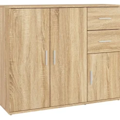 Kasten & Opbergmeubelen*vidaXL Dressoir 91x29,5x75 cm Bewerkt Hout Sonoma eiken
