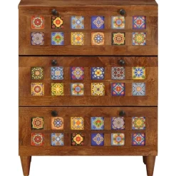 Kasten & Opbergmeubelen*vidaXL Dressoir 60 x 33 x 75 cm Massief Mango Hout Walnotenhout