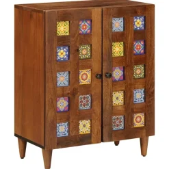 Kasten & Opbergmeubelen*vidaXL Dressoir 60 x 33 x 75 cm Massief Mango Hout Walnotenhout