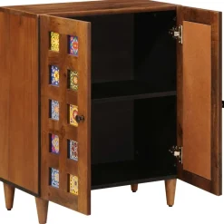 Kasten & Opbergmeubelen*vidaXL Dressoir 60 x 33 x 75 cm Massief Mango Hout Walnotenhout