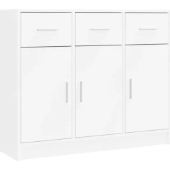 Kasten & Opbergmeubelen*vidaXL Dressoir 91x28x75 cm Bewerkt Hout Wit