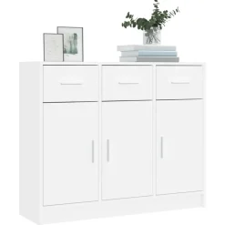 Kasten & Opbergmeubelen*vidaXL Dressoir 91x28x75 cm Bewerkt Hout Wit