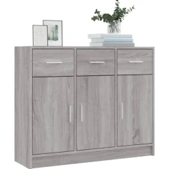 Dressoir 91x28x75 cm bewerkt hout eikenkleurig><noscript><img width=