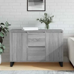 Kasten & Opbergmeubelen*vidaXL Dressoir 101,5x35x70 cm bewerkt hout eikenkleurig Grijs sonoma
