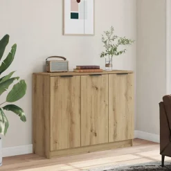 Dressoir 90,5x30x70 cm bewerkt hout artisanaal eikenkleur>vidaXL New