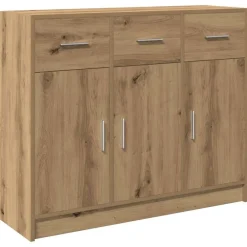 Dressoir 91x28x75 cm bewerkt hout artisanaal eikenkleur>vidaXL Discount