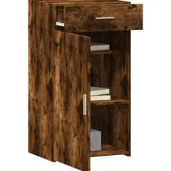 Kasten & Opbergmeubelen*vidaXL Dressoir 50x42,5x93 cm bewerkt hout kleurig Gerookt eiken