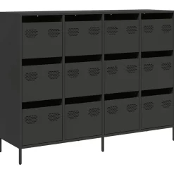 Kasten & Opbergmeubelen*vidaXL Dressoir 135x39x103,5 cm koudgewalst staal Zwart
