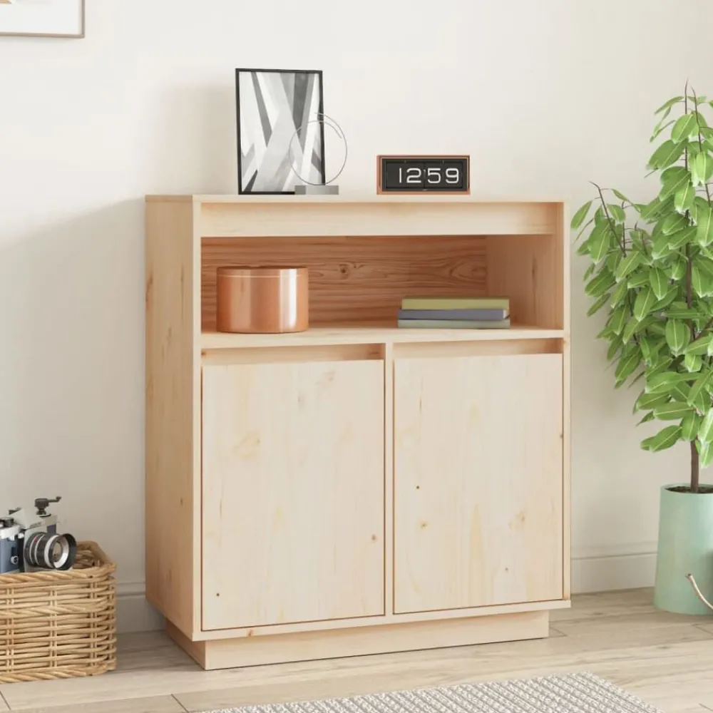 Kasten & Opbergmeubelen*vidaXL Dressoir 70x34x80 cm massief grenenhout Naturel
