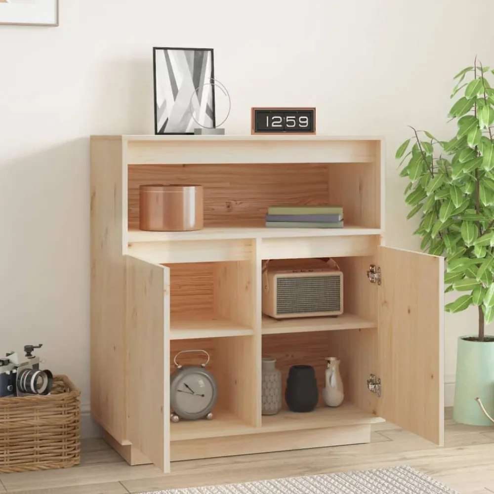 Kasten & Opbergmeubelen*vidaXL Dressoir 70x34x80 cm massief grenenhout Naturel